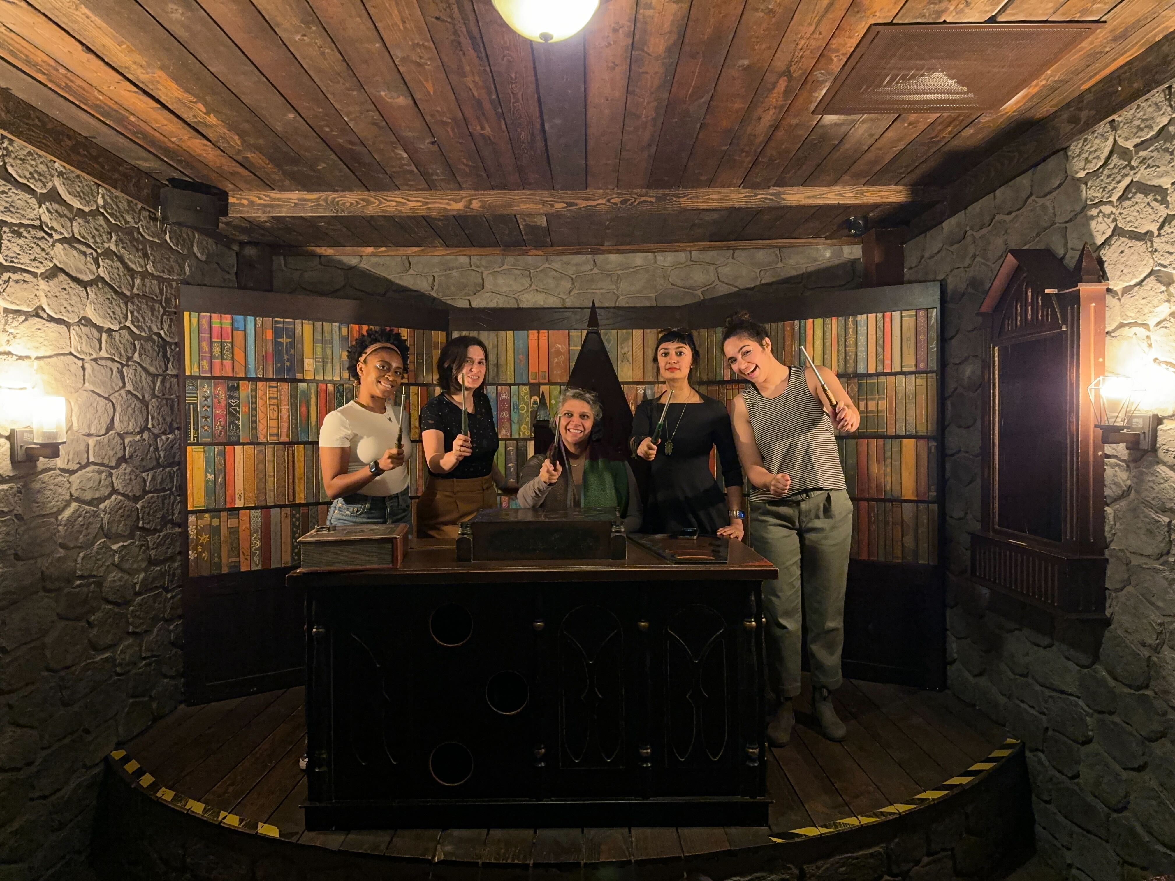 The project team out together at an escape room